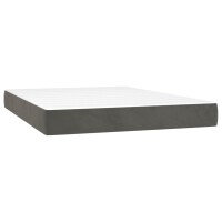 vidaXL Boxspringbett mit Matratze Dunkelgrau 140x200 cm Samt