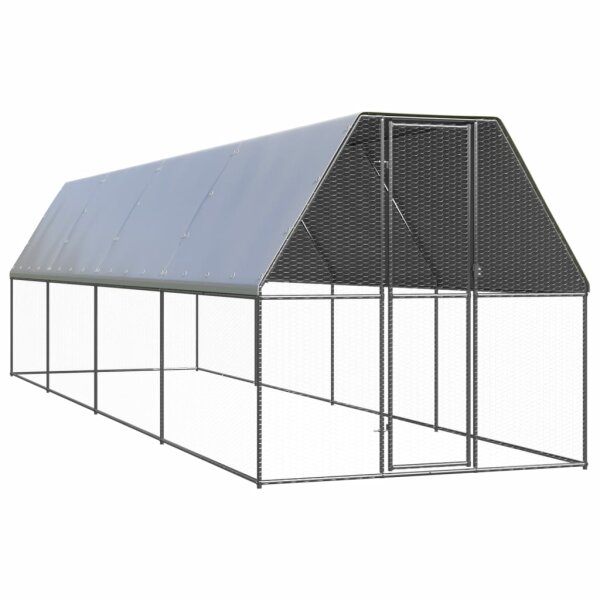 vidaXL Outdoor-H&uuml;hnerk&auml;fig 2x8x2 m Verzinkter Stahl