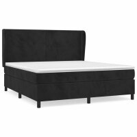 vidaXL Boxspringbett mit Matratze Schwarz 180x200 cm Samt