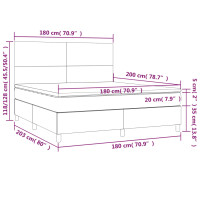 vidaXL Boxspringbett mit Matratze Schwarz 180x200 cm Samt