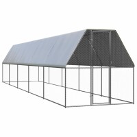 vidaXL Outdoor-H&uuml;hnerk&auml;fig 2x10x2 m Verzinkter Stahl