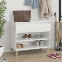 vidaXL Schuhregal Hochglanz-Weiß 70x36x60 cm...
