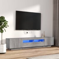 vidaXL 2-tlg. TV-Schrank-Set LED-Leuchten Grau Sonoma...