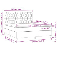 vidaXL Boxspringbett mit Matratze Dunkelbraun 180x200 cm Stoff