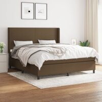 vidaXL Boxspringbett mit Matratze Dunkelbraun 180x200 cm Stoff