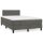 vidaXL Boxspringbett mit Matratze Dunkelgrau 120x200 cm Samt