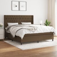 vidaXL Boxspringbett mit Matratze Dunkelbraun 180x200 cm Stoff