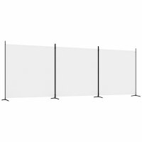 vidaXL 3-tlg. Paravent Weiß 525x180 cm Stoff