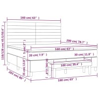 vidaXL Boxspringbett mit Matratze Hellgrau 160x200 cm Stoff