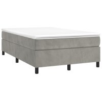 vidaXL Boxspringbett Hellgrau 120x200 cm Samt