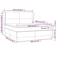 vidaXL Boxspringbett mit Matratze Dunkelgrau 160x200 cm Stoff