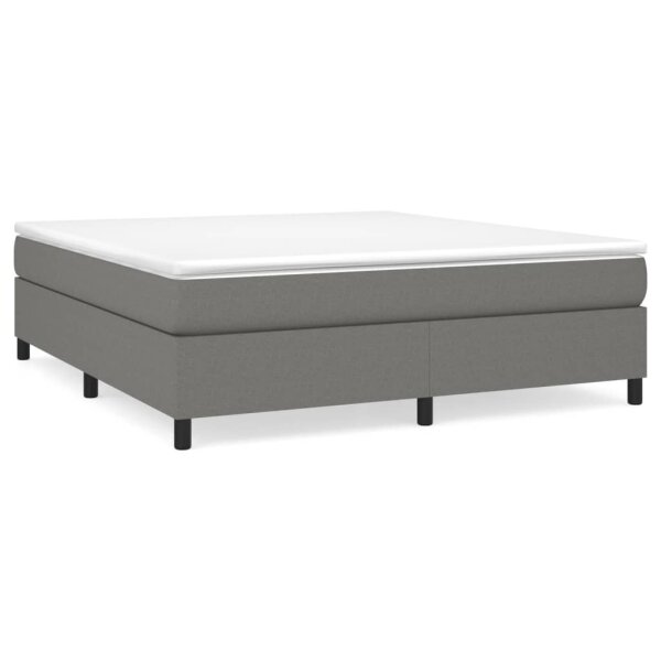 vidaXL Boxspringbett mit Matratze Dunkelgrau 160x200 cm Stoff