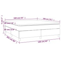 vidaXL Boxspringbett mit Matratze Dunkelgrau 160x200 cm Stoff