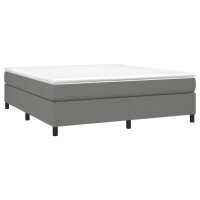 vidaXL Boxspringbett mit Matratze Dunkelgrau 160x200 cm Stoff