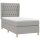 vidaXL Boxspringbett mit Matratze Hellgrau 100x200 cm Stoff