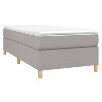 vidaXL Boxspringbett mit Matratze Hellgrau 100x200 cm Stoff