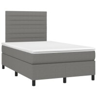 vidaXL Boxspringbett mit Matratze Dunkelgrau 120x200 cm Stoff