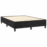 vidaXL Boxspringbett mit Matratze &amp; LED Schwarz 140x200 cm Samt