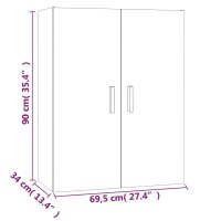 vidaXL H&auml;ngeschrank Wei&szlig; 69,5x34x90 cm