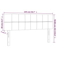 vidaXL LED Kopfteil Dunkelgrau 144x5x78/88 cm Stoff