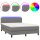 vidaXL Boxspringbett mit Matratze &amp; LED Dunkelgrau 140x190 cm Stoff