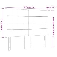 vidaXL LED Kopfteil Dunkelgrau 147x16x118/128 cm Stoff