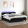 vidaXL Boxspringbett mit Matratze &amp; LED Schwarz 160x200 cm Stoff