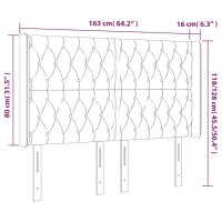 vidaXL LED Kopfteil Dunkelgrau 163x16x118/128 cm Samt