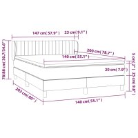 vidaXL Boxspringbett mit Matratze Dunkelgrau 140x200 cm Stoff