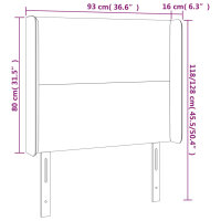 vidaXL Kopfteil mit Ohren Wei&szlig; 93x16x118/128 cm Kunstleder