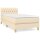 vidaXL Boxspringbett mit Matratze Creme 90x200 cm Stoff