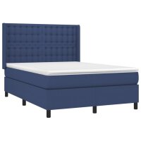 vidaXL Boxspringbett mit Matratze Blau 140x200 cm Stoff