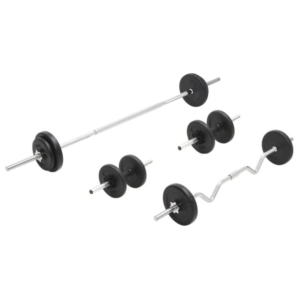 vidaXL Langhantel- und Kurzhantel-Set 30 kg