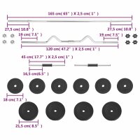 vidaXL Langhantel- und Kurzhantel-Set 30 kg