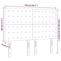 vidaXL LED Kopfteil Dunkelgrau 144x5x118/128 cm Stoff