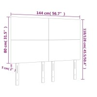 WOWONA LED Kopfteil Schwarz 144x5x118/128 cm Samt