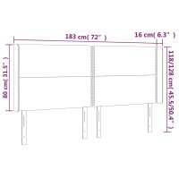 vidaXL LED Kopfteil Blau 183x16x118/128 cm Stoff