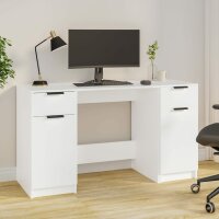 vidaXL Schreibtisch mit Beistellschrank Weiß...
