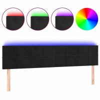 vidaXL LED Kopfteil Schwarz 160x5x78/88 cm Samt