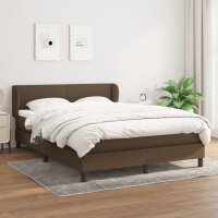 vidaXL Boxspringbett mit Matratze Dunkelbraun 140x190 cm Stoff