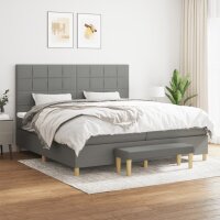 vidaXL Boxspringbett mit Matratze Dunkelgrau 200x200 cm Stoff