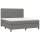 vidaXL Boxspringbett mit Matratze &amp; LED Dunkelgrau 160x200 cm Stoff