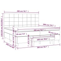 WOWONA Boxspringbett mit Matratze Hellgrau 200x200 cm Stoff