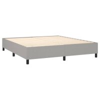 vidaXL Boxspringbett mit Matratze &amp; LED Hellgrau 160x200 cm Stoff