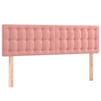 vidaXL Boxspringbett mit Matratze Rosa 140x200 cm Samt