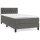 vidaXL Boxspringbett mit Matratze Dunkelgrau 90x200 cm Samt