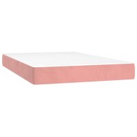 vidaXL Boxspringbett mit Matratze Rosa 120x200 cm Samt