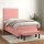 vidaXL Boxspringbett mit Matratze Rosa 100x200 cm Samt