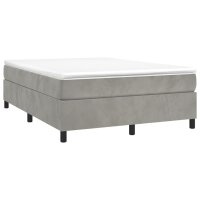 vidaXL Boxspringbett Hellgrau 140x200 cm Samt