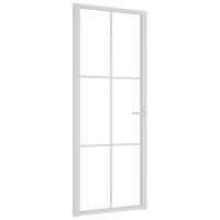 vidaXL Innentür 83x201,5 cm Weiß ESG-Glas und...